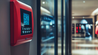Close-up of smart fire alarm installation in a high-tech server room, focusing on sensitive equipment protection --no grunge, splash, dust, clear --chaos 20 --ar 16:9 --quality 2 --style raw --personalize 3rggcha --v 6.1 Job ID: 1be5a390-ee35-43c5-82f2-06e22f2fd542